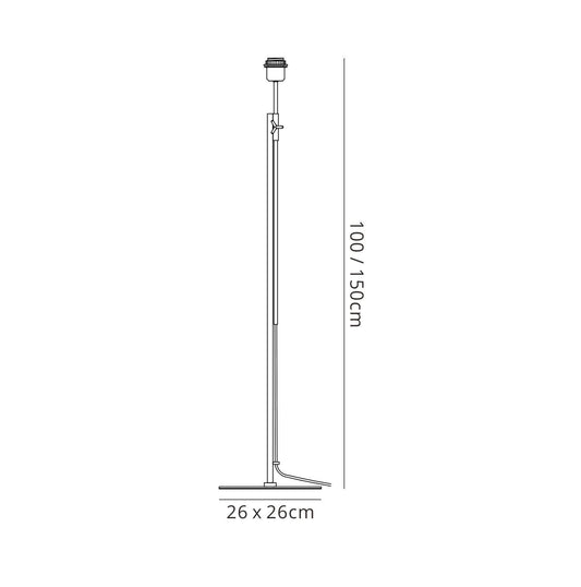 Mantra Habana Floor Lamp Telescopic 1 Light WITHOUT SHADE E27, Matt White/Polished Chrome