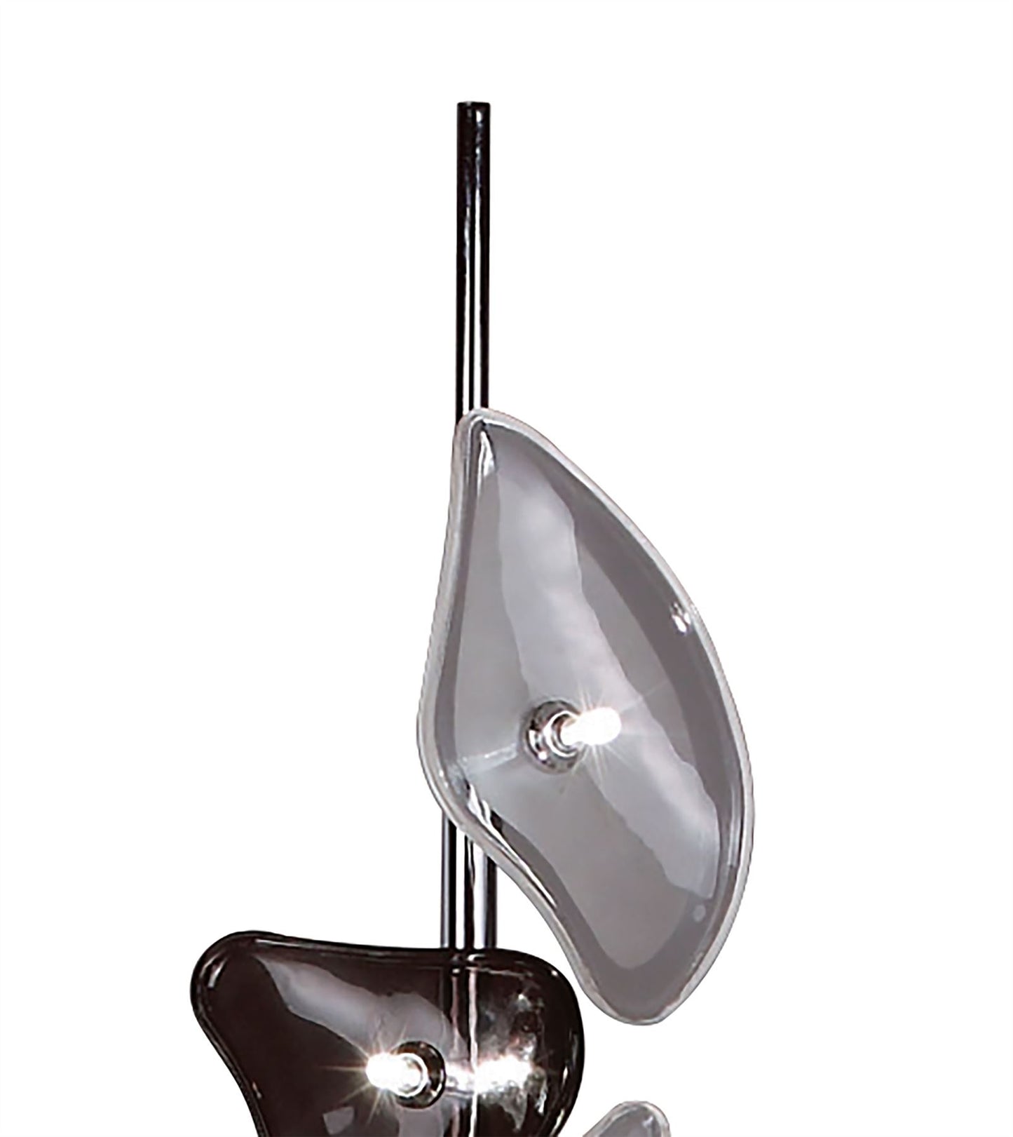 Mantra Otto Floor Lamp 5 Light G4, Polished Chrome/Frosted Glass/Black Glass, NOT LED/CFL Compatible