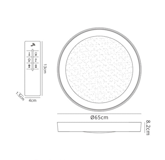 Mantra Fusion M5922 Male Flush 65cm Round 40W LED 3000-6500K Tuneable, 3200lm, Remote Control Chrome/ Acrylic, 3yrs Warranty - M5922 Crystal