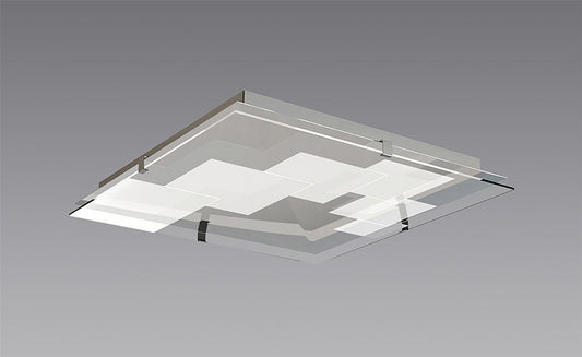 Mantra Fusion Jersey Ceiling 20W LED Square 3000K, 1800lm, Polished Chrome/Opal White Glass, 3yrs Warranty Ceiling
