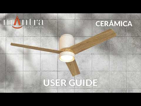 Ceramica M 1.2m 20W LED Dimmable Ceiling Light With Built-In 32W DC Fan, 3000-5000K Remote Control, 3600lm, White Ceramic/Wood, 5yrs Warranty