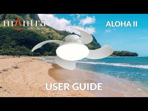 Aloha II 49cm 40W LED Dimmable Ceiling Light With Built-In 25W DC Fan, 3000-5000K Remote Control, 6400lm, Wood/White, 5yrs Warranty