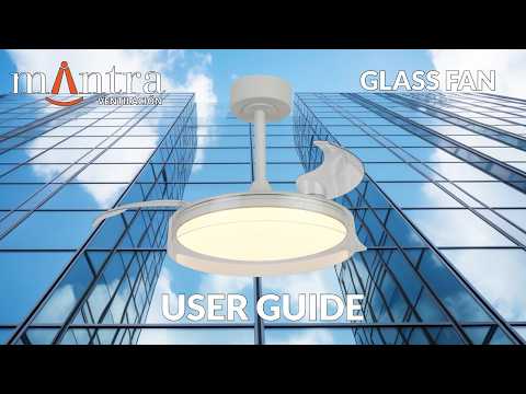 Glass Fan 53cm 40W LED Dimmable Ceiling Light With Built-In 30W DC Fan, 3000-5000K Remote Control, 6400lm, White/Clear, 5yrs Warranty