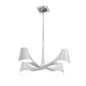 Mantra Ora 72cm Telescopic Convertible To Semi Flush 4 Light E27, Gloss White/White Acrylic/Polished Chrome, CFL Lamps INCLUDED