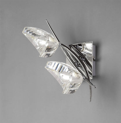 Mantra Eclipse Wall Light Switched 2 Light G9, Polished Chrome