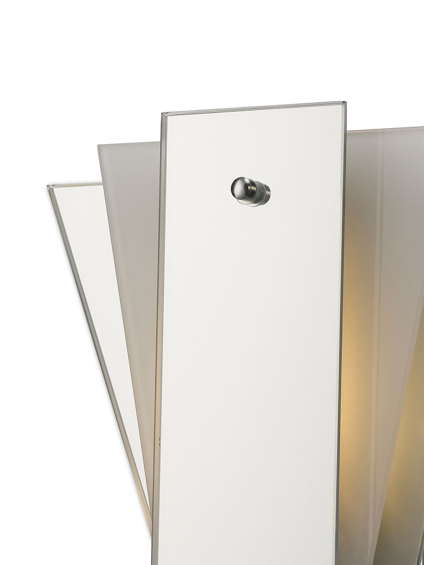 Deco Atlantis 250 x 260mm Wall Light, 1 Light E27 Frosted/Mirror