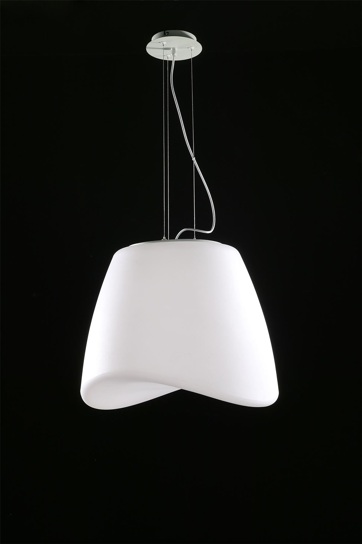 Mantra M1505 Cool Pendant 3 Light E27 Round Outdoor IP44, Matt White/Opal White