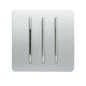 Trendi 3 Gang 2 Way Artistic Modern 10 Amp Rocker Light Switch Silver ART-SS6SI