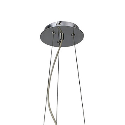Diyas Niki 50cm  4 Light E14 with White Shade Polished Chrome/Clear Crystal Ceiling Pendant Light Fitting