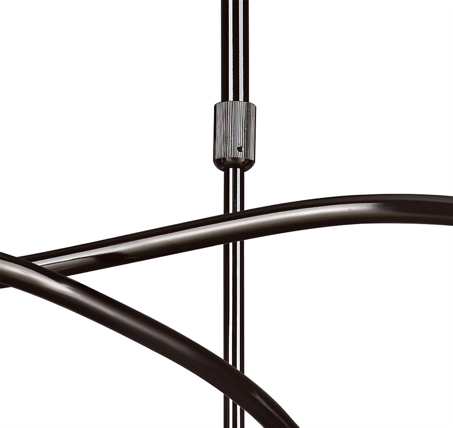 Mantra Amel 61cm Telescopic Convertible To Semi Flush 6 Light L1/SGU10, Black Chrome, CFL Lamps INCLUDED