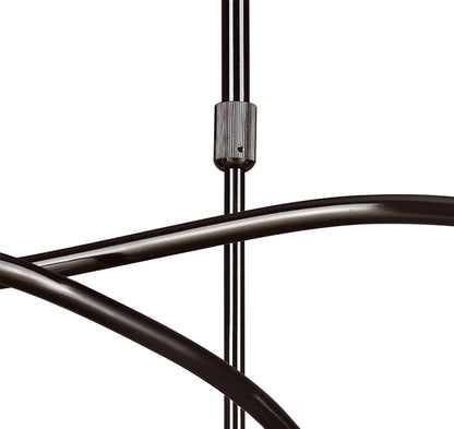 Mantra Amel 61cm Telescopic Convertible To Semi Flush 6 Light L1/SGU10, Black Chrome, CFL Lamps INCLUDED