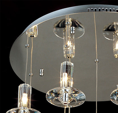 Diyas Troy 50cm  Round 13 Light G4 Polished Chrome/Crystal, NOT LED/CFL Compatible Ceiling Pendant Light Fitting