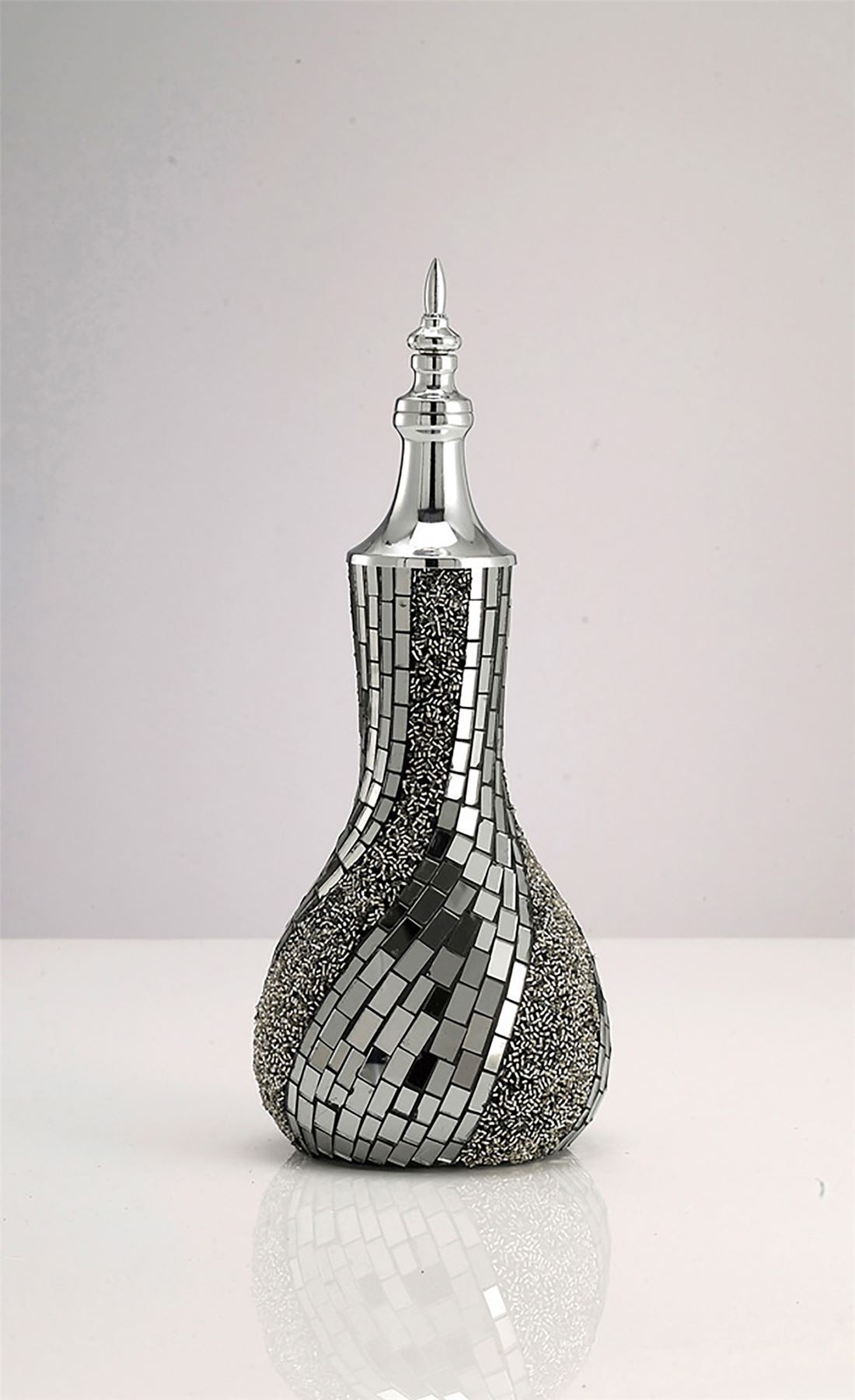 Diyas Home (DH) Larissa Mosaic Ornament Black Chrome Mosaic