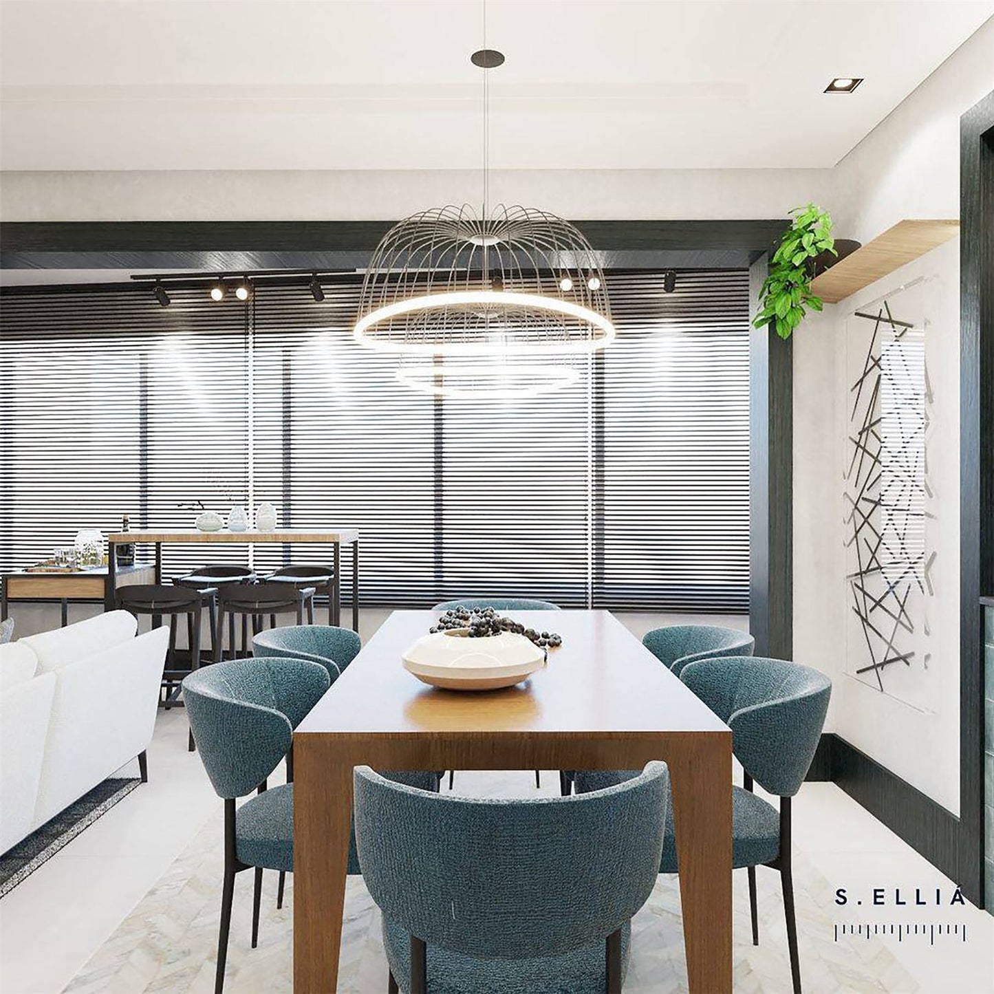 Mantra Celeste Pendant 61cm Round, 30W LED, 3000K, 2100lm, White, 3yrs Warranty