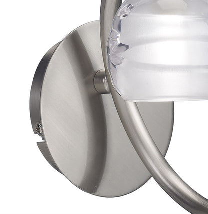 Mantra Loop Wall Light Switched 1 Light G9 ECO, Satin Nickel