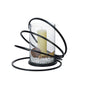 Diyas Home (DH) Oreo Candle Holder 4 Ring Large Black/Clear Glass Art