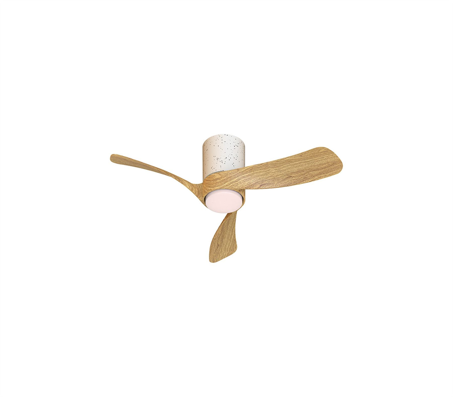 Nemo II XS 72cm 15W LED Dimmable Ceiling Light With Built-In 26W DC Fan, 3000-5000K Remote Control, 3000lm, Wood/White Ceramic, 5yrs Warranty