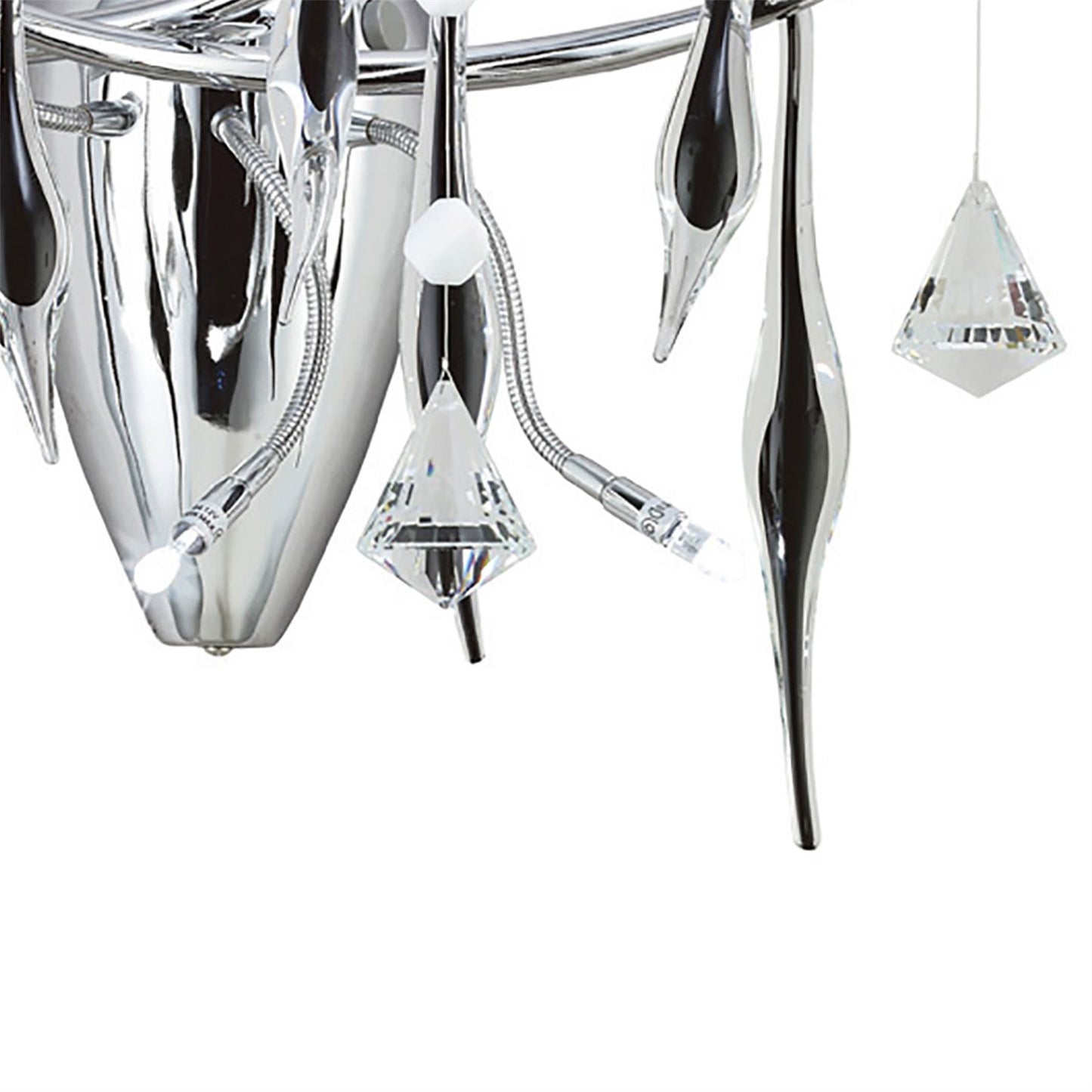 Diyas Cygnet Wall Light 3 Light G4 Polished Chrome/Black Glass/Crystal, NOT LED/CFL Compatible