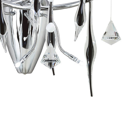 Diyas Cygnet Wall Light 3 Light G4 Polished Chrome/Black Glass/Crystal, NOT LED/CFL Compatible