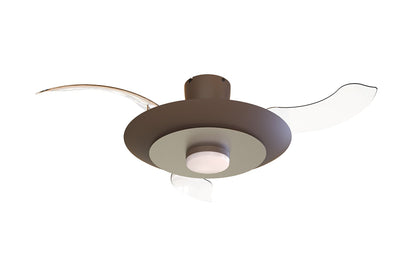 Kyoto 52cm 20W LED Dimmable Ceiling Light With Built-In 30W DC Fan, 3000-5000K Remote Control, 3600lm, Coffee/Brushed Nickel, 5yrs Warranty