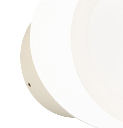 Mantra Tsunami 1 Light Round Wall Light, 12W LED, 3000K, 900lm, Sand White, 3yrs Warranty