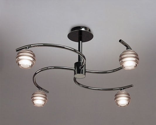 Mantra Sphere 59.3cm Semi Flush 4 Light G9, Black Chrome