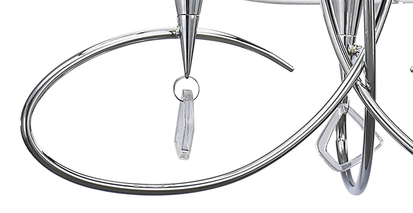 Mantra M1640 Mara Pendant 3 Light E14, Polished Chrome with Ivory White Shades