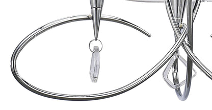 Mantra M1640 Mara Pendant 3 Light E14, Polished Chrome with Ivory White Shades