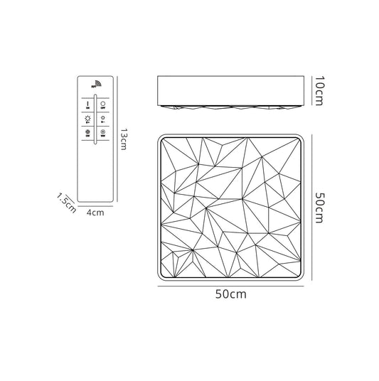 Mantra Fusion M5880 Rombos Flush 50cm Square 40W LED 3000-6500K Tuneable, 3100lm, Remote Control White, 3yrs Warranty - M5880 Ceiling