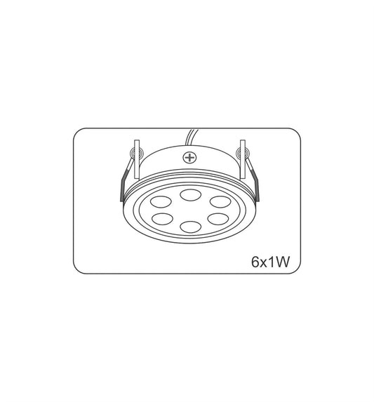 Techtouch Tech Downlight LED Adjustable Round Downlight 6x1W 30°
