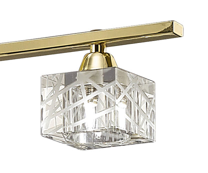 Mantra Zen PB Zen Rectangular Telescopic Convertible To Semi Flush 8 Light G9, Polished Brass