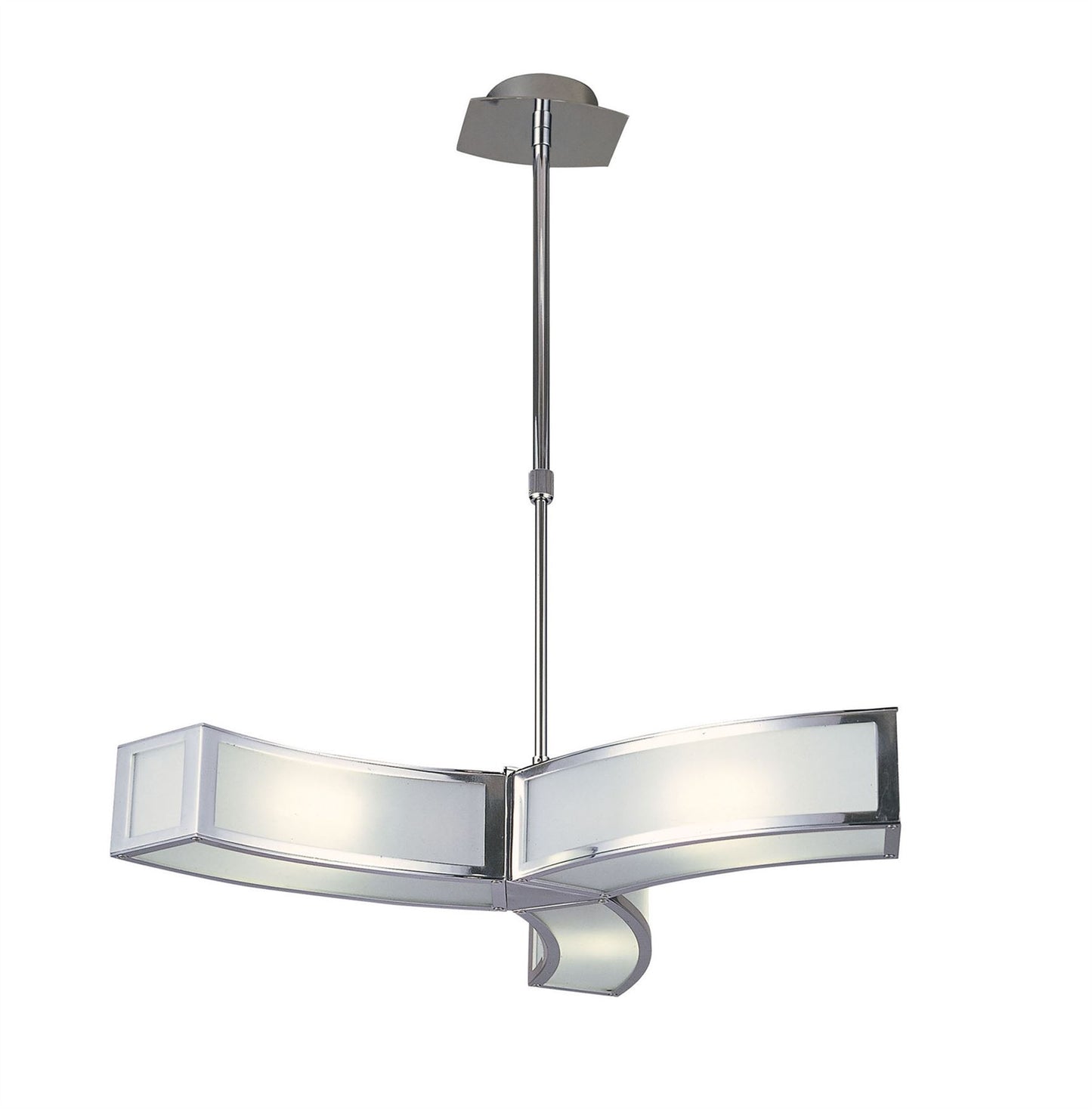 Mantra Duna GU10 62cm Pendant 3 Light L1/SGU10, Polished Chrome/White Acrylic, CFL Lamps INCLUDED