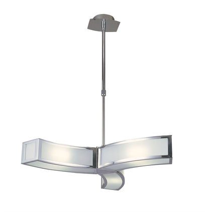 Mantra Duna GU10 62cm Pendant 3 Light L1/SGU10, Polished Chrome/White Acrylic, CFL Lamps INCLUDED