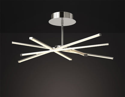 Mantra M5918 Star LED Ceiling 70.5cm Round 42W 3000K, 3700lm, Dimmable, Silver/Frosted Acrylic/Polished Chrome, 3yrs Warranty - M5918 Ceiling