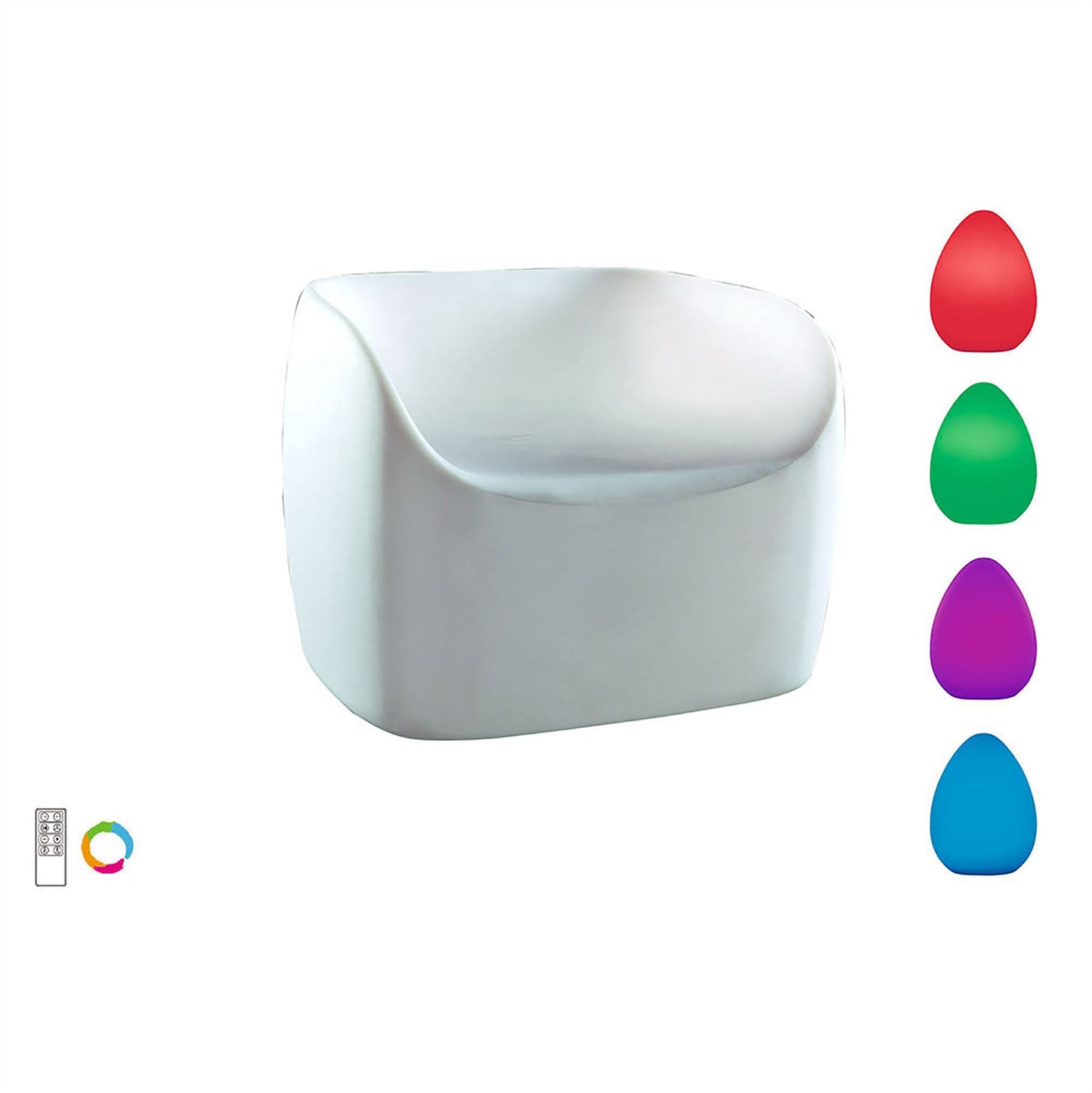 Mantra Pao Small Sofa Rechargeable LED RGB Outdoor IP65, Opal White Item Weight: 16.3kg Furniture