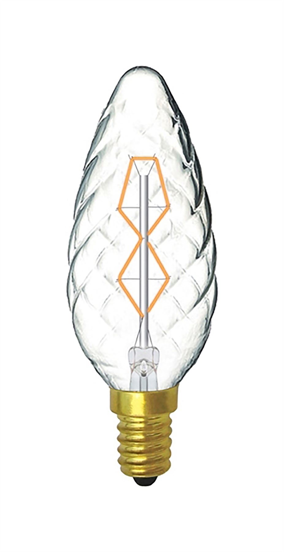 Luxram Rustica Candle 45mm/S Twisted E14 Clear 40W Incandescent