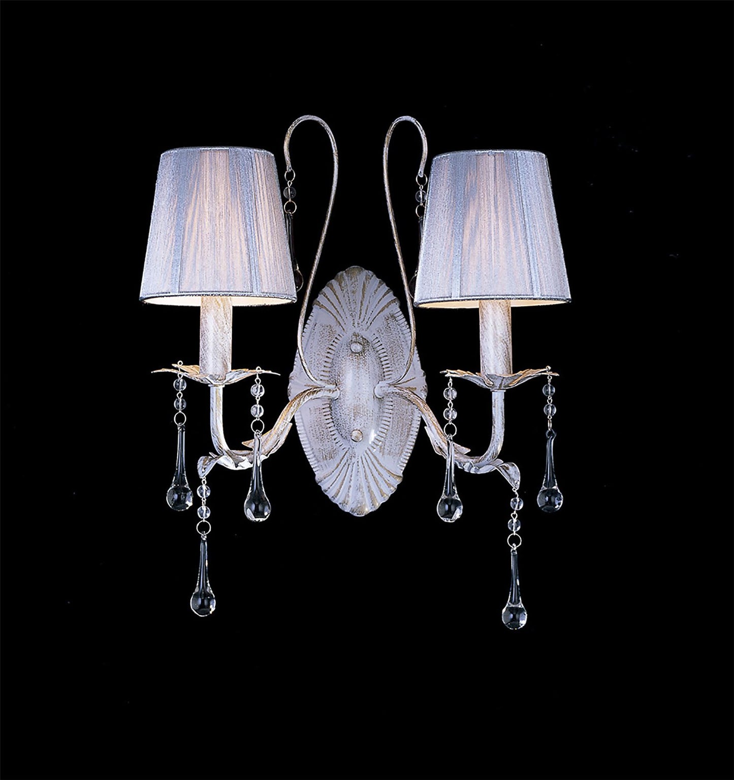 Diyas Flur Wall Light 2 Light E14 White French Gold