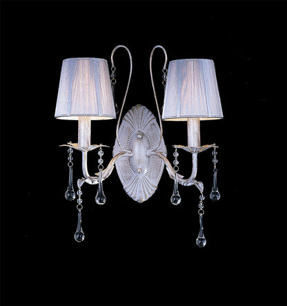 Diyas Flur Wall Light 2 Light E14 White French Gold