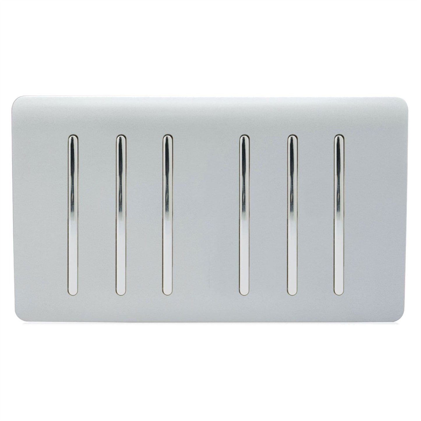 Trendi  6 Gang 2 Way Rocker Double Plate Light Switch in Silver - ART-SS66SI