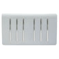 Trendi  6 Gang 2 Way Rocker Double Plate Light Switch in Silver - ART-SS66SI