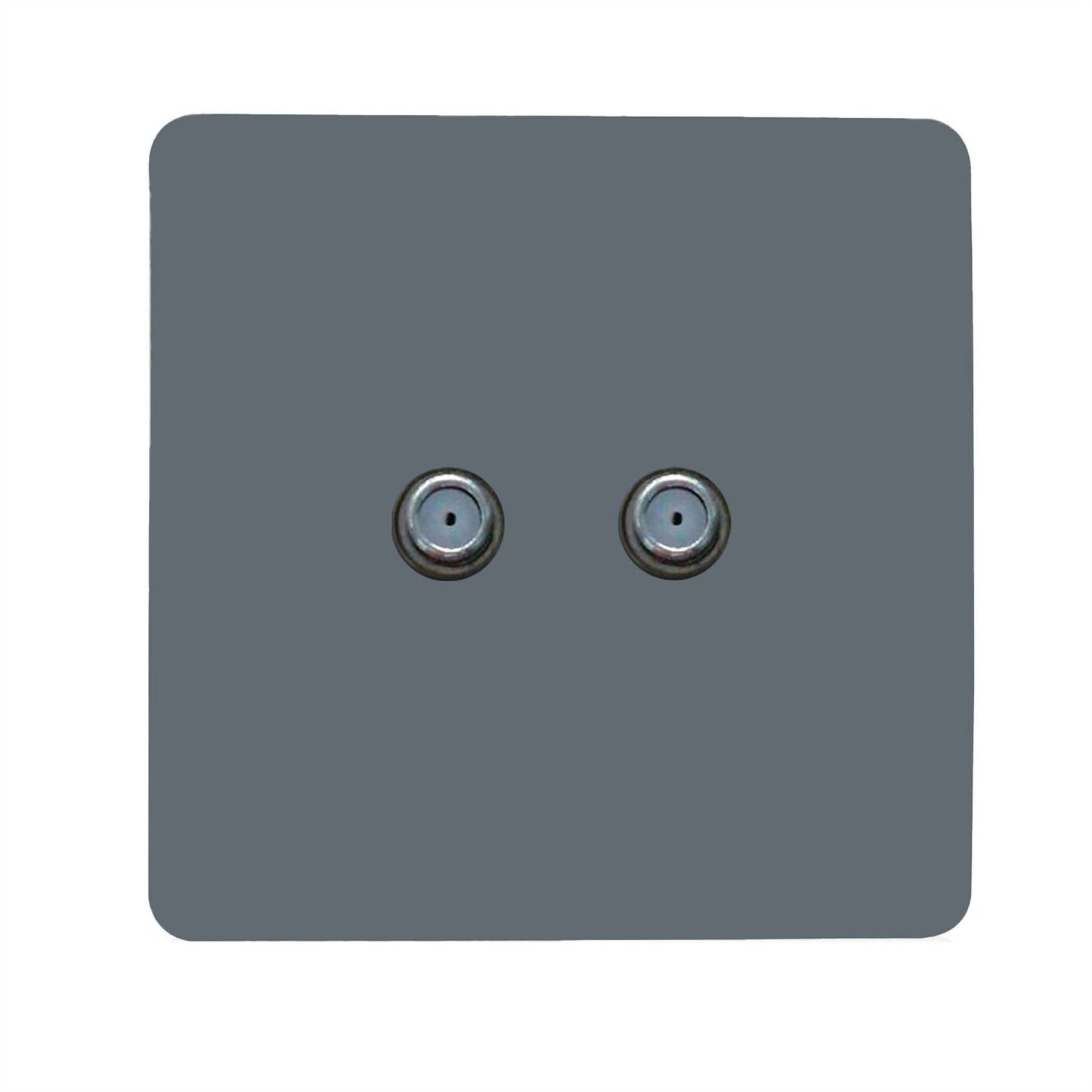 Trendi Switch 2 Gang Male F-Type Satellite Television Socket in Warm Grey