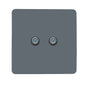 Trendi Switch 2 Gang Male F-Type Satellite Television Socket in Warm Grey