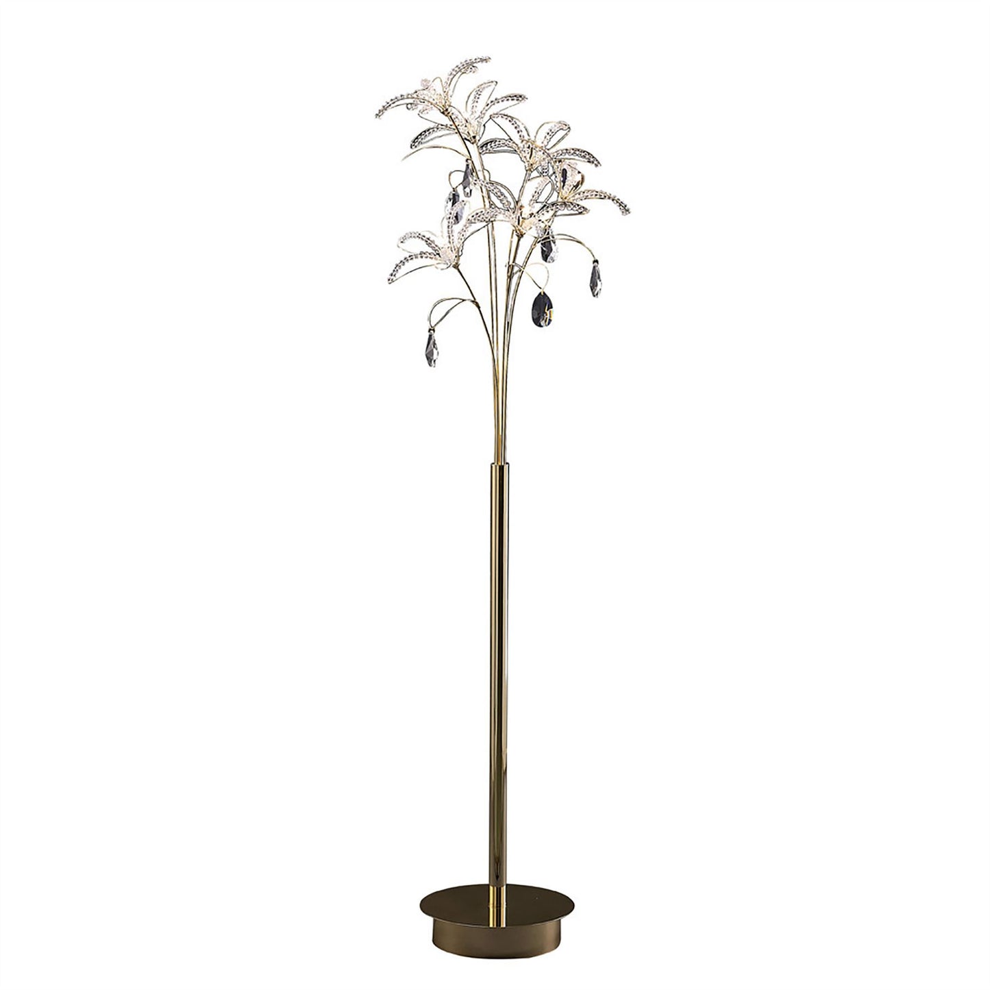 Diyas Kenzo Floor Lamp 6 Light G4 French Gold/Crystal, NOT LED/CFL Compatible