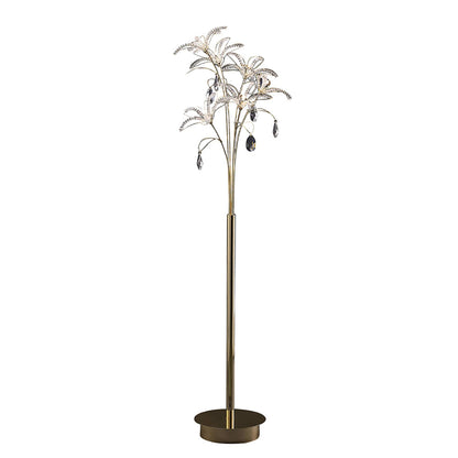 Diyas Kenzo Floor Lamp 6 Light G4 French Gold/Crystal, NOT LED/CFL Compatible