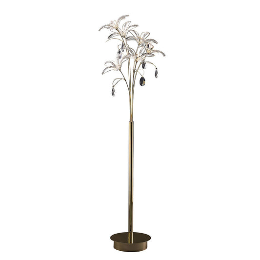 Diyas Kenzo Floor Lamp 6 Light G4 French Gold/Crystal, NOT LED/CFL Compatible