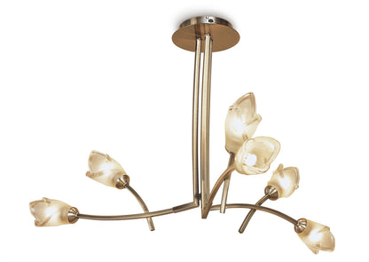 Mantra Pietra 70cm Pendant 3 Arm 6 Light G9, Antique Brass