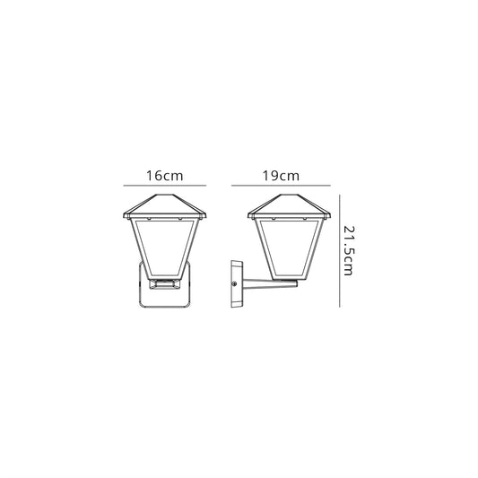 Deco Luqi Upward Wall Light, 1 x E27, IP44, Black/Clear Glass, 2yrs Warranty