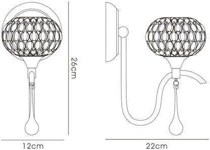 Diyas Chelsie Wall Light 1 Light G9 Polished Chrome/Clear Beaded Glass