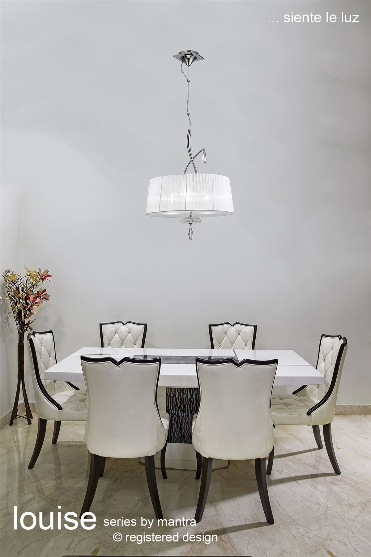 Mantra Louise M5324 Habana White Square Shade 240mm, Suitable for Table Lamps