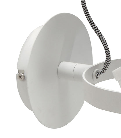 Mantra M4924 Nordica Wall Light with White Shade 1 Light E27, Matt White/Beech with Ivory White Shade